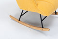 Rocking Chair Nursery, Teddy Upholstered Glider Rocker With High Backrest, Reading Chair Modern Rocking Accent Chairs Glider Recliner For Living Room, Nursery, Bedroom Yellow Velvet