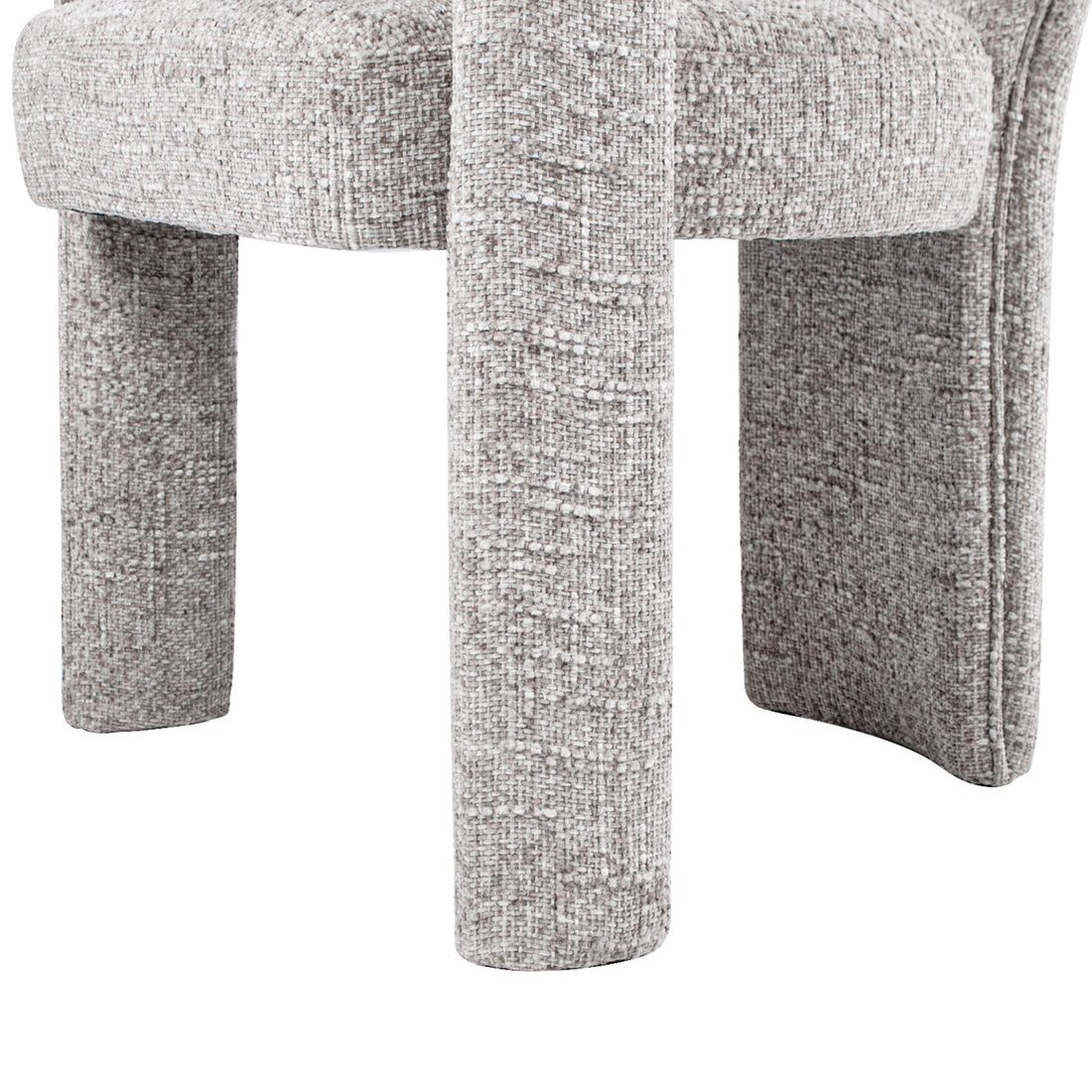 Sydney 25" Fully Upholstered Barrel Dining Chair, Multi Greige Beige Chenille Beige Foam Chenille