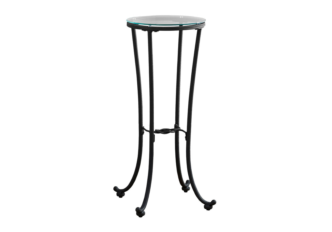 Accent Table, Side, End, Plant Stand, Round, Living Room, Bedroom, Contemporary, Modern Black Metal