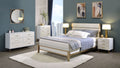 White And Champagne 6 Drawer Dresser White Gold Bedroom Wood Metal