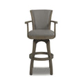 Williams 31 Swivel Bar Stool With Armrests, Heathered Grey Linen Gray Foam Linen