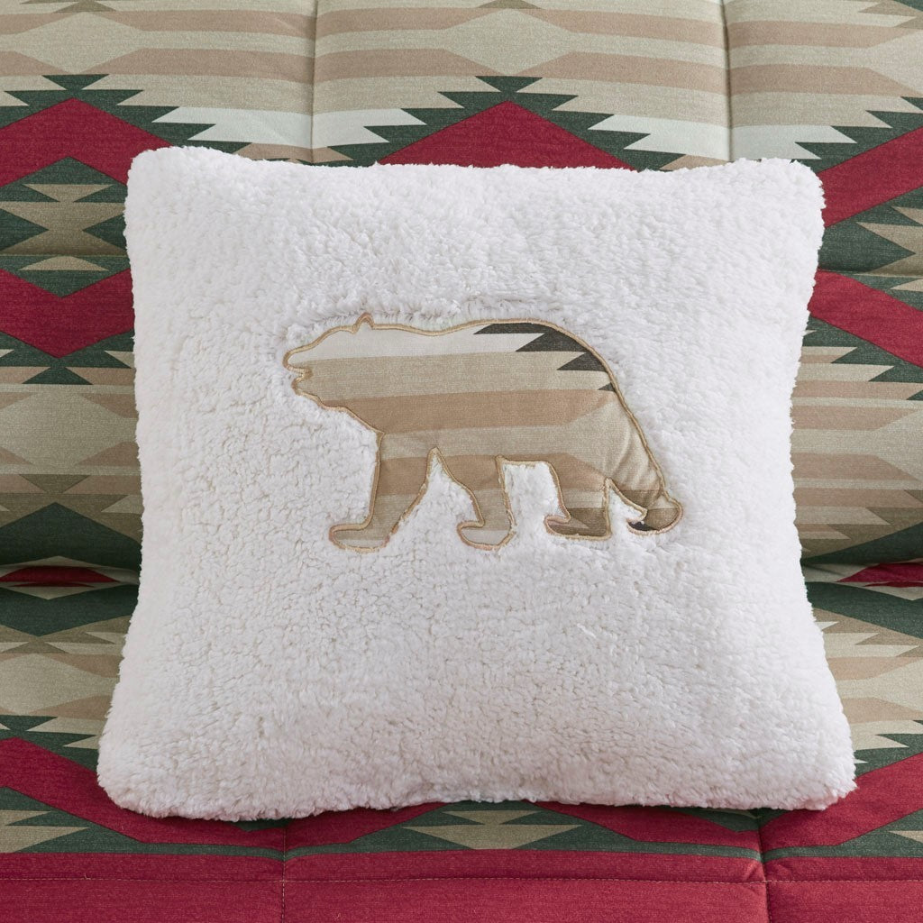 Down Alternative Comforter Set With Throw Pillow Queen Multicolor Polyester