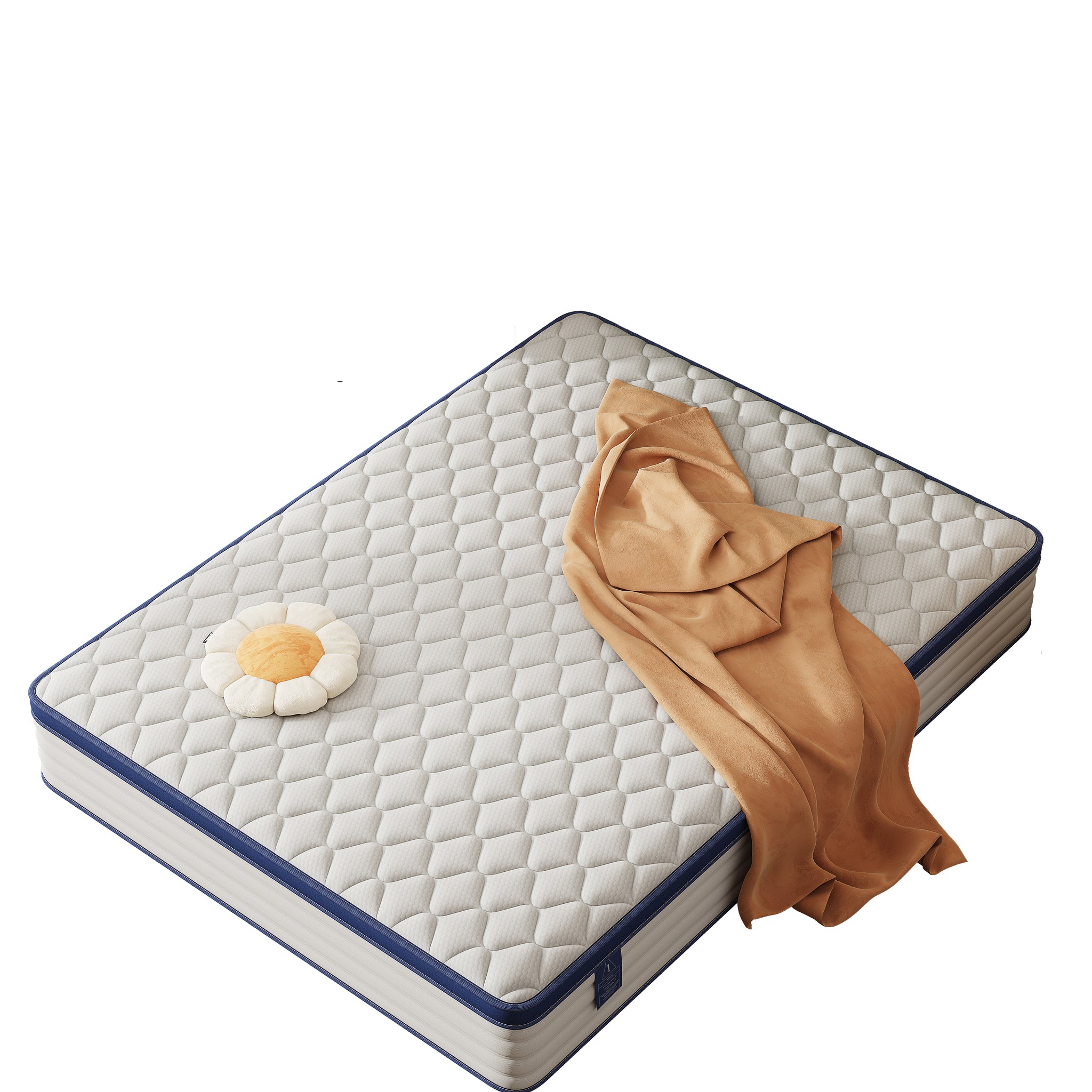 Mattress Home Mattress Bedroom Mattress Double Mattress Gel Memory Cotton Mattress Full Size Mattress Roll Pack Compression Mattress Box Mattress White Blue Foam Spring Queen