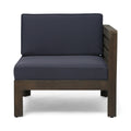 Cambridge L Shape Sofa Set Dark Grey Acacia Wood