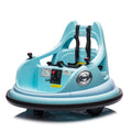 12V Ride On Bumper Car For Kids,Electric Car For Kids,1.5 5 Years Old,W Remote Control, Led Lights, Bluetooth & 360 Degree Spin, Vehicle Body With Anti Collision Paddingfive Point Safety Belt,2Wd Blue Polyethylene