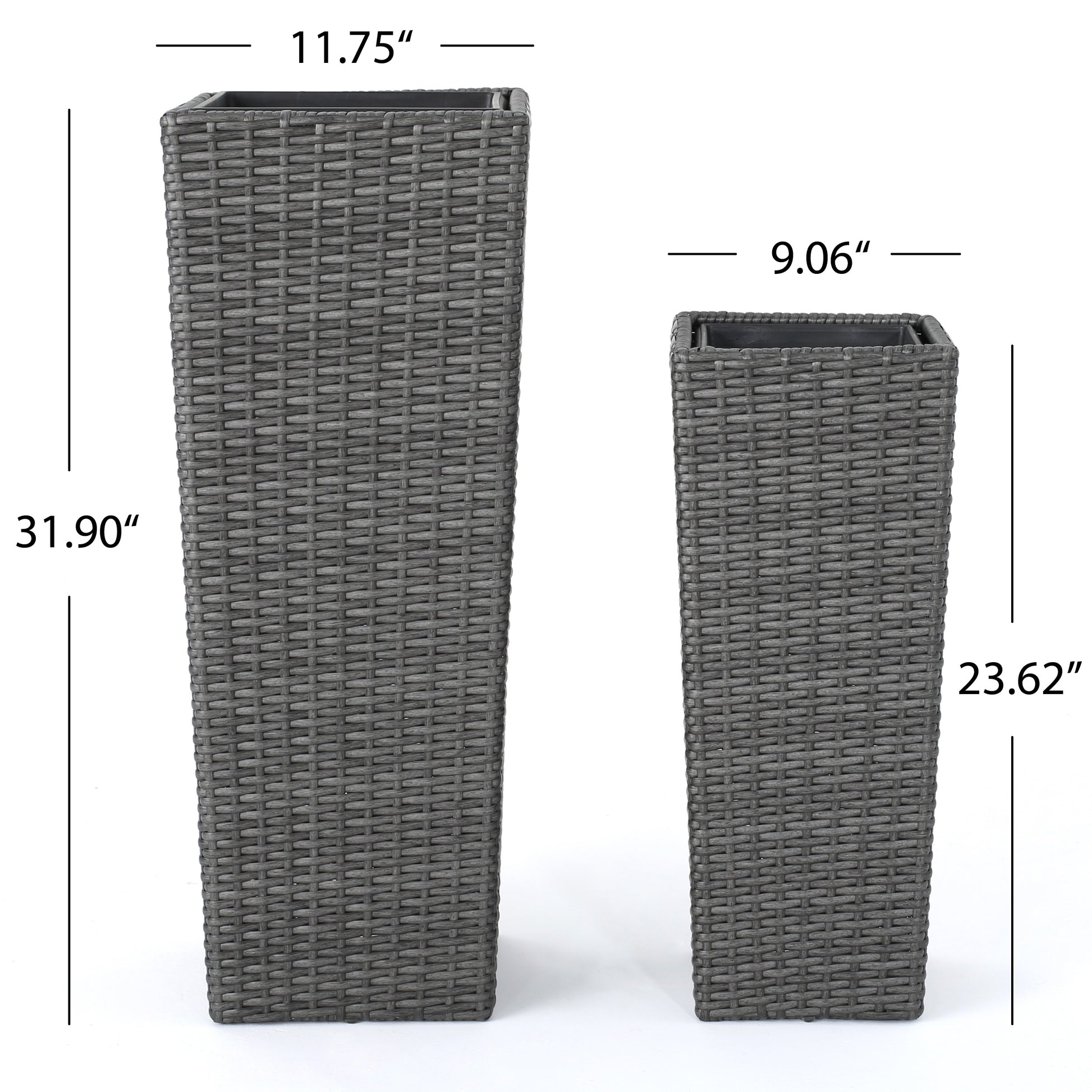 Rattan Flower Pot Grey Grey Rattan