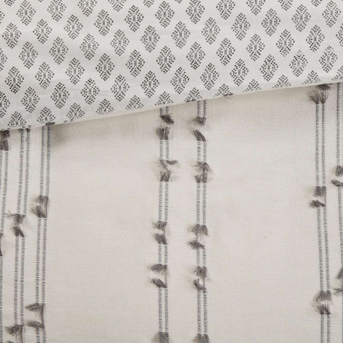 3 Piece Cotton Jacquard Comforter Set Ivory Full Queen Queen Ivory Cotton