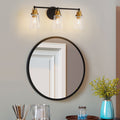 Modern 3 Light Black Bronze Bathroom Vanity Light With Clear Glass Shade, E26 Wall Sconces Over Mirror For Living Room Bedroom Hallway Bulb Not Included Black,Bronze Glass,Iron