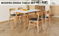 Table And Chair Set. White Sintered Stone Tabletop, Rubberwood Legs, Foldable Computer Desk, Foldable Desk. Solid Wood Dining Chair With Small Curved Backrest And Pu Cushions. Zd 1545 Dx 2361 Wood Seats 4 Wood