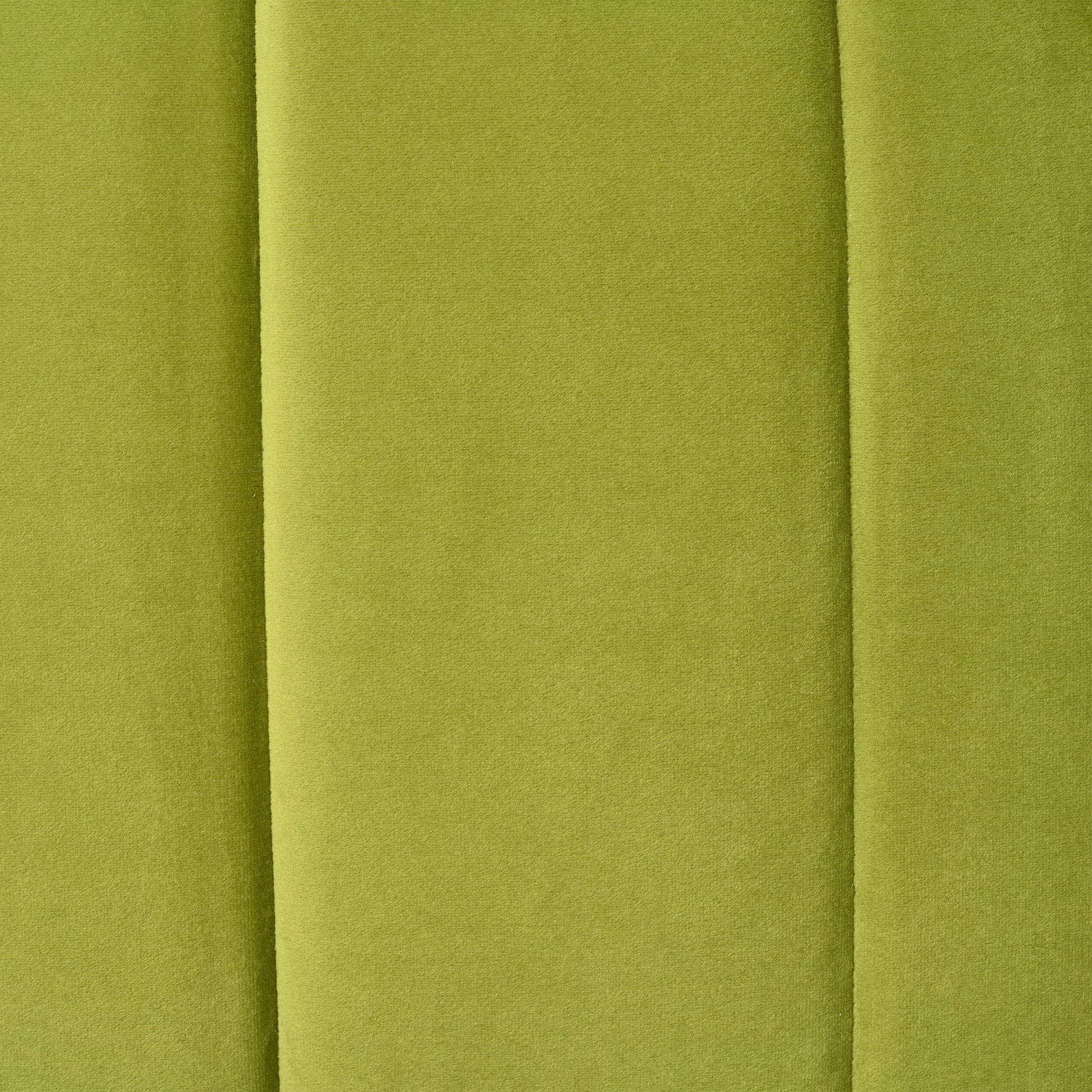 Modern Velvet Accent Chair With Ribbed Detail, Luxury Curved Fully Upholstered Accent Chair, Green No Assembly Needed Green Velvet