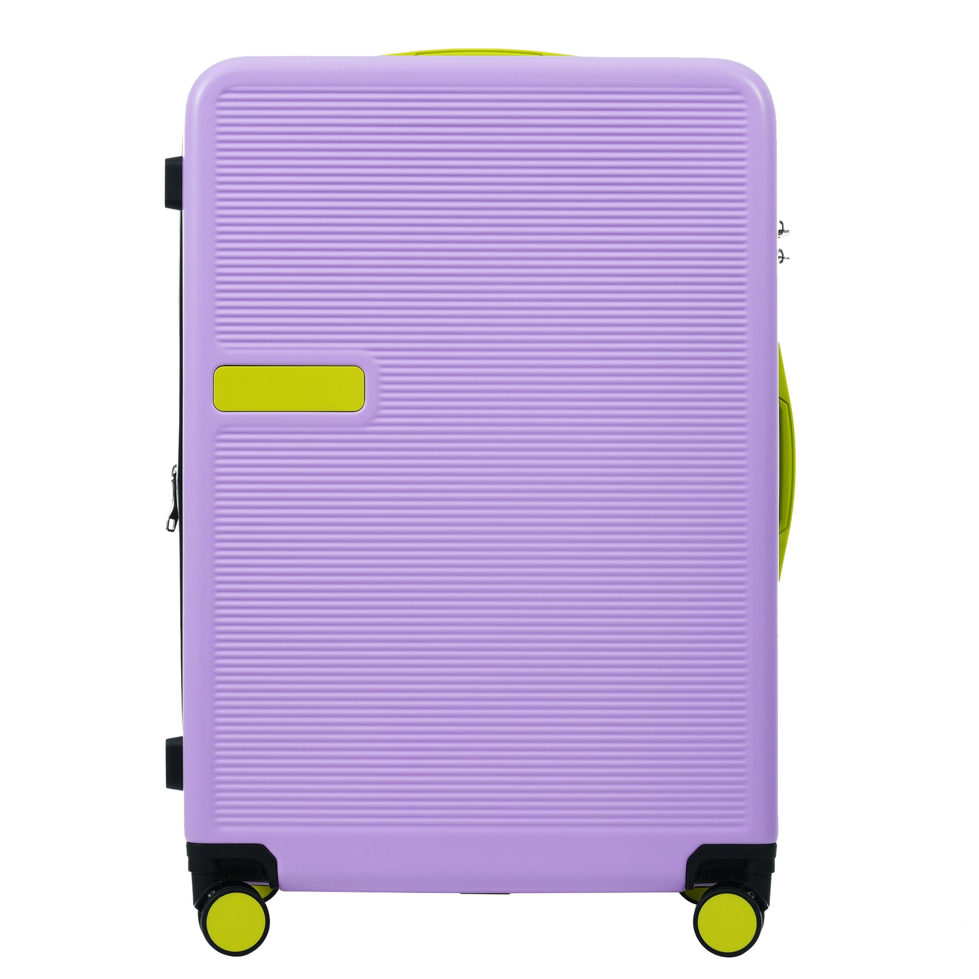 Hardshell Luggage Sets 3 Pcs Contrast Color Suitcase With Spinner Wheels And Tsa Lock 20" 24" 28" Available Purple Abs