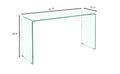 Glass Console Table, Transparent Tempered Glass Console Table With Rounded Edges Desks, Sofa Table Clear Glass