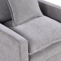 Chenille Fabric Comfy Deep Single Seat Sofa Upholstered Reading Armchair Living Room Gray Wood Foam Chenille 1 Seat