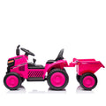 12V Kids Ride On Electric Tractor Black Knight,Kids Ride On Toy.2Wd,Non Skid Tires, Steering Wheel, Foot Pedal,With Removable Storage Tug,Light,Bluetooth,Music,Mp3,Usb,Power Display For Kids Aged 3 . Rose Red 50 99 Lbs Polypropylene