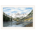 The Maroon Bells White Framed Wall Art For Living Room, Bedroom Wall Art Print For Home Decor By Billy Jacobs Multi Wood Paper