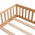 Queen Size Floor Bed With Door, Solid Wood Platform Bed Frame With Fencesuitable For Childrenpine Woodnatural Queen Natural Wood