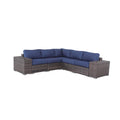 Fully Assembled Rattan Wicker 4 Person Seating Group With Cushions Stylish & Comfortable Outdoor Lounge Set Brown Brown,Navy Blue Wicker