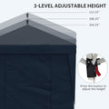 Outsunny 10' X 19.5' Pop Up Canopy Tent With Sidewalls, Height Adjustable Large Party Tent Event Shelter With Leg Weight Bags, Double Doors And Wheeled Carry Bag For Garden, Patio, Dark Blue Blue Steel