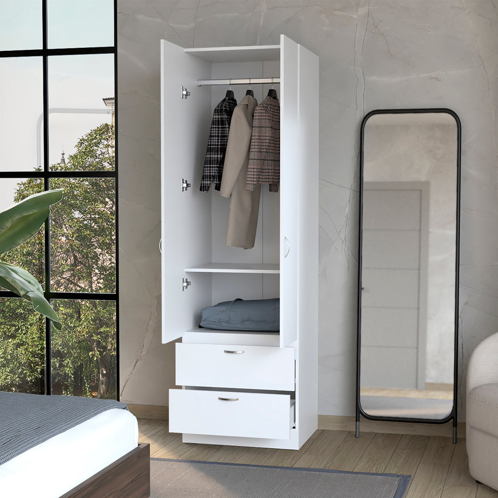 Armoire Marlton, Bedroom, White White Particle Board Engineered Wood