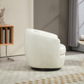 Upholstered Swivel Barrel Armchair With Storage Modern Living Room Side Chair For Bedroom Office Reading Spaces Pu Light Beige Light Beige Foam Upholstered