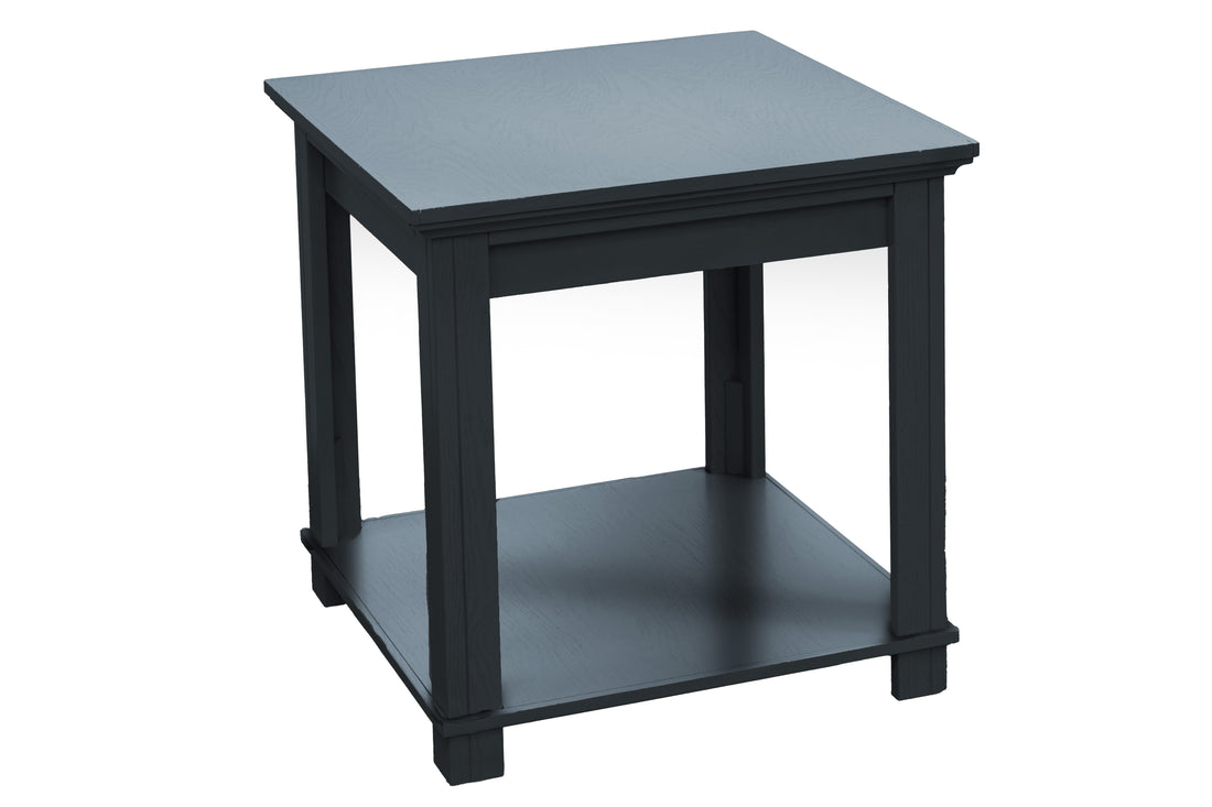 24 Inch End Table, No Assembly Required, C Finish Black Wood