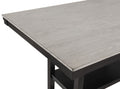 1Pc Contemporary Light Gray Counter Height Dining Table With Black Base Rectangular Dining Wooden Furniture Black,Light Gray Seats 6 Dining Room Contemporary,Farmhouse,Transitional Rectangular Wood