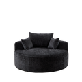 55''L Chenille Sponge Single Sofa,No Assembly Required,Fluffy Modern Sleeper Chair For Living Room, Bedroom, Lounge And Projection Room Not A Swivel Chair. Black Foam Chenille 1 Seat