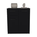 Dresser With 2 Door And Single Drawer, Black Black Solid Wood Mdf Engineered Wood