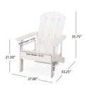 Hunter Adirondack Chair With Hideaway Ottoman White Wood