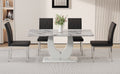 Table And Chair Set, Modern Minimalist Marble Textured Rectangular Dining Table. Suitable For Restaurants And Living Rooms. Soft Cushion Seats.F 1280 Gray Mdf