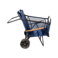 Beach Cart Chairs With Wheels 2 In 1 Foldable Beach Lounge Chair With Integrated Wagon Pull Cart Perfect For Backyard Pool Or Picnic Dark Blue Garden & Outdoor American Design,American Traditional Iron