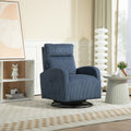 Jiada Upholstered Swivel Glider.Flannel Fabric.Rocking Chair For Nursery In Navy Blue.Modern Style One Left Bag Navy Blue Primary Living Space Foam Fabric Metal