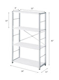Tennos White & Chrome Finish Bookshelf White Metal,Synthetic Wood