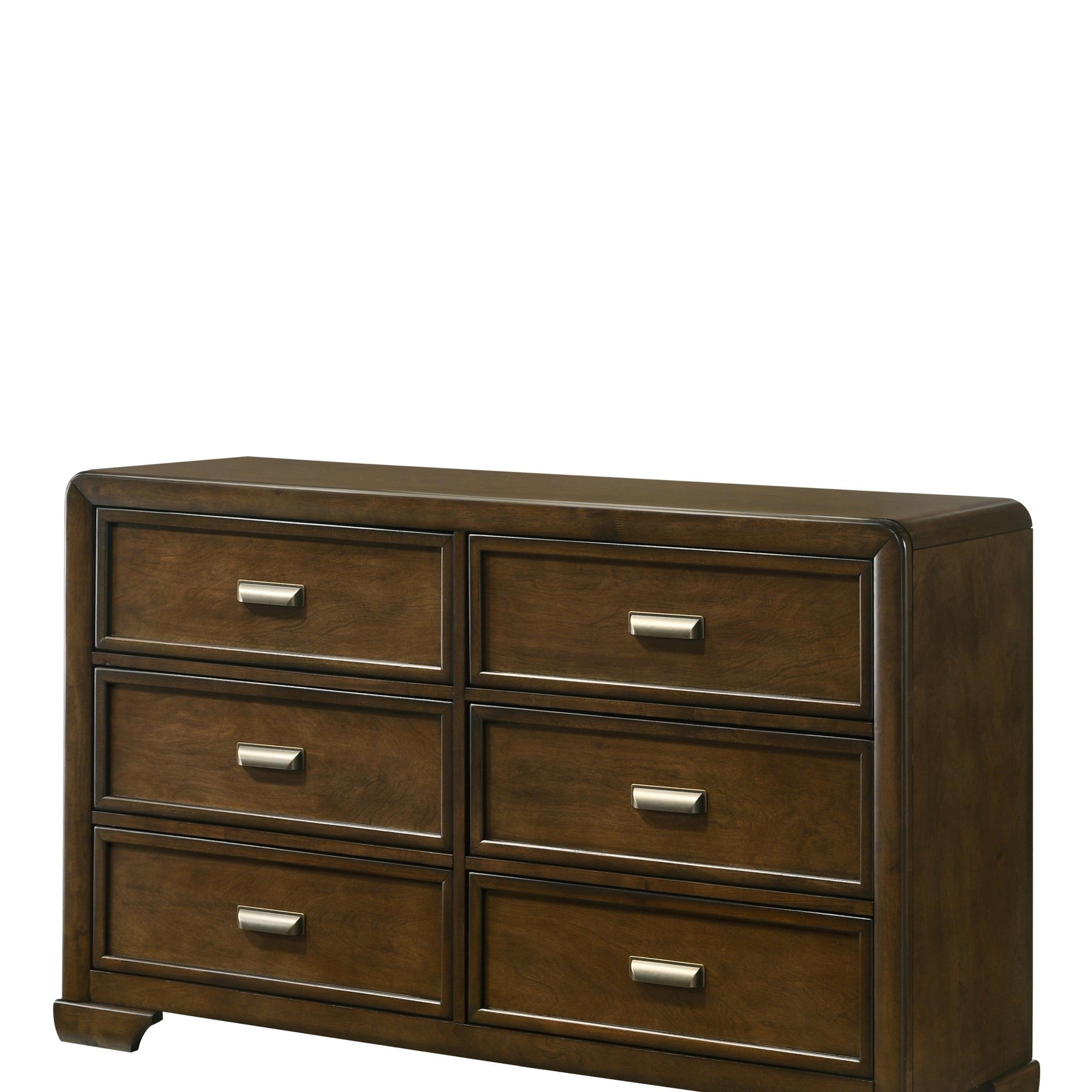 Contemporary Style 1Pc 6 Drawer Dresser Dark Brown Finish Wooden Home Bedroom Furniture Brown Bedroom Contemporary Wood