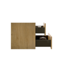 Alice30 106, Wall Mount Cabinet Without Basin, Natural Oak Color, With Two Drawers, Pre Assembled Oak Melamine