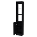 Black Linen Cabinet With 1 Door Black 1 5 Wood