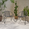 Georgia Chair Set Of 2 Matte Black Iron