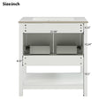 30 Inch White Bathroom Vanity With Ceramic Sink And Versatile Storage Ideal For Small Bathrooms White Bathroom Solid Wood Mdf