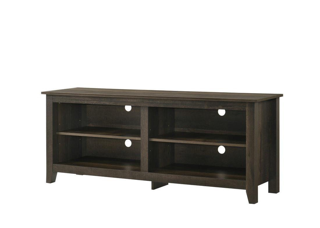Trove 58" Wide Dark Dusty Oak Finish Tv Stand With Open Shelves And Cable Management Dark Oak 50 59 Inches Particle Board