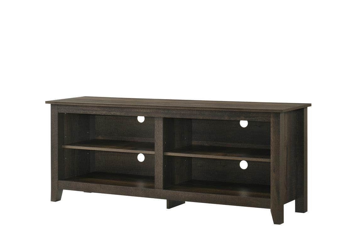 Trove 58" Wide Dark Dusty Oak Finish Tv Stand With Open Shelves And Cable Management Dark Oak 50 59 Inches Particle Board