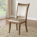 Beige And Grey Oak Side Chair With Tapered Leg Set Of 2 Solid Beige Brown Gray Dining Room Foam Modern Side Chair Acacia Solid Back Set Of 2 Faux Leather