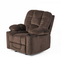 Luxurious Manual Recliner Chair In Chocolate With Skin Friendly Fabric And Dual Cup Holders Chocolate Fabric