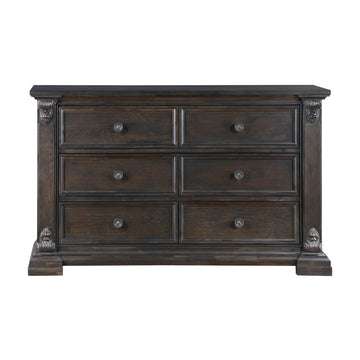 Elegant Design 6 Drawers Dresser Traditional Vintage Bedroom Furniture 1Pc Espresso Finish Espresso Traditional,Vintage Wood