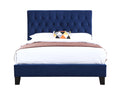 Luma Blue Queen Upholstered Bed Queen Blue Foam Solid Wood