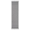 Naar Guros Collection 2X8 Grey White Geometric Indoor Outdoor Area Rug Grey White Polypropylene