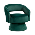Modern Luxury Swivel Accent Chair 1Pc Green Velvet Upholstery Solid Wood Stylish Home Furniture Green Primary Living Space Luxury,Modern Plywood,Solid Wood