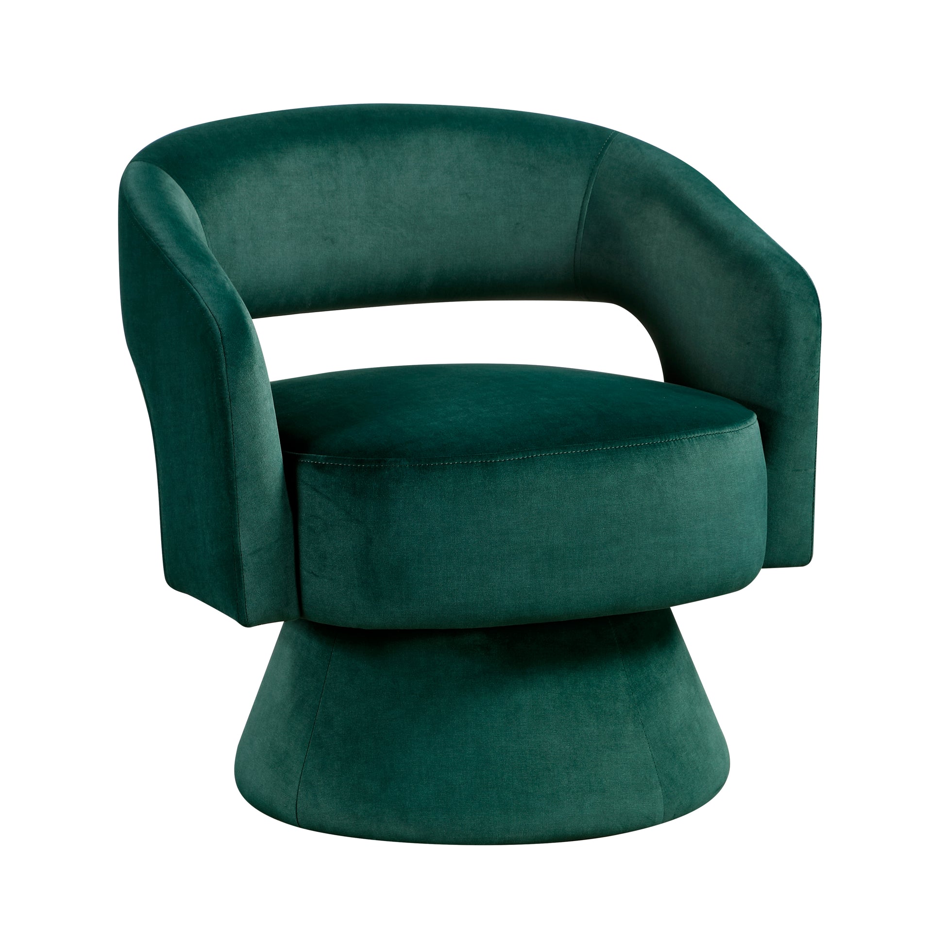 Modern Luxury Swivel Accent Chair 1Pc Green Velvet Upholstery Solid Wood Stylish Home Furniture Green Primary Living Space Luxury,Modern Plywood,Solid Wood