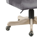 Grey Swivel Office Chair With Casters Cushion Solid Grey Office Foam Office Chairs Solid Back Casters Fabric Metal