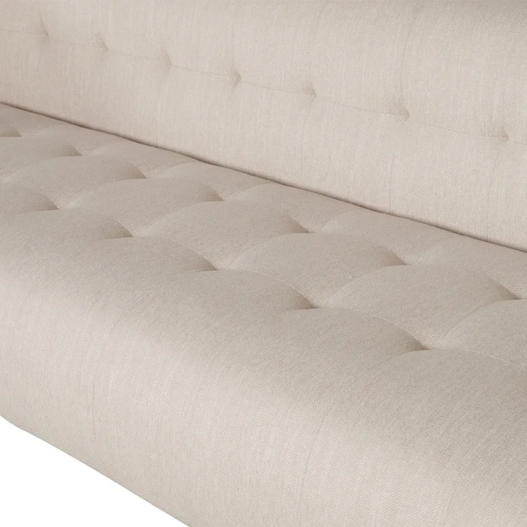 Sectional Rhf Sofa Beige Fabric 3 Seat