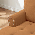 Chaise Lounge Indoor Sleeper Sofa Bed Chair Upholstered Lounge Chair For Bedroom Living Room With Rivets Brown Brown Corduroy